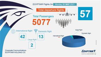 مصر للطيران تسير 57 رحلة جوية غدًا