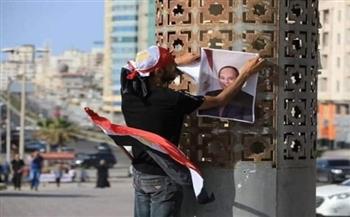 العلم المصري وصور الرئيس السيسي تزين شوارع غزة تزامنا مع زيارة الوزير عباس كامل للقطاع (فيديو وصور)