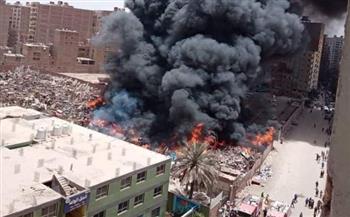 نشوب حريق في مخزن إشغالات حي الهرم